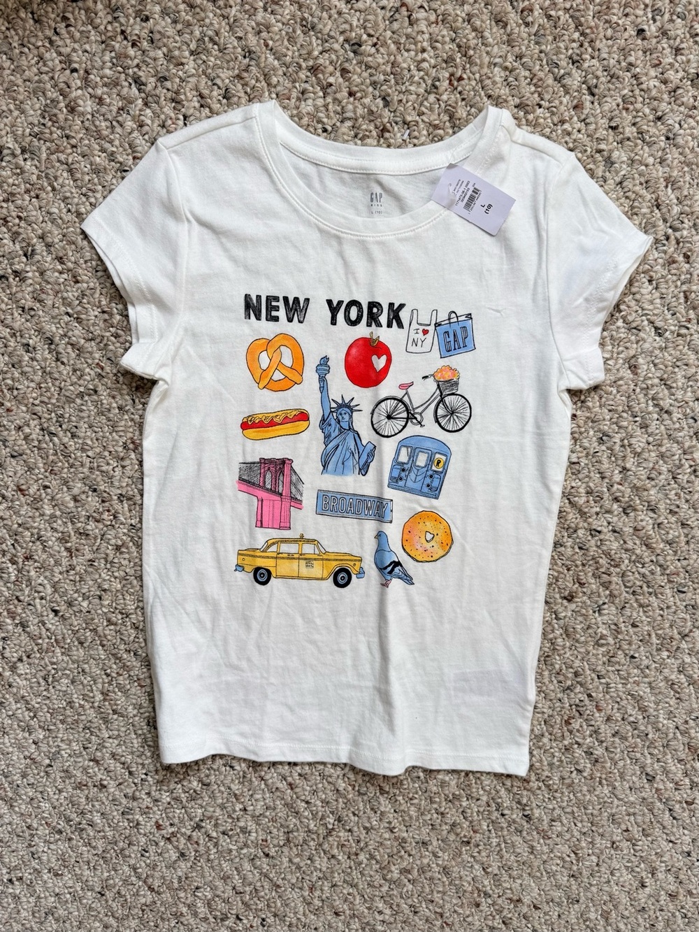 Gap Kids Girls New York City Graphic T-Shirt | Size L | 10 | NWT